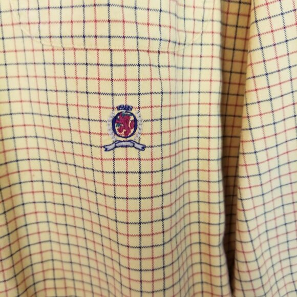 LOT OF 2 TOMMY HILFIGER Button Collar L/S Casual Shirts Yellow XL ~ 4488 - Picture 4 of 13